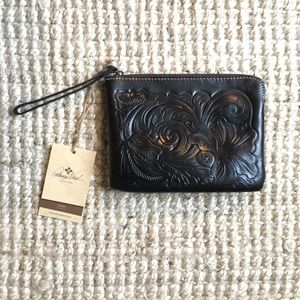 Embossed Leather Clutch
